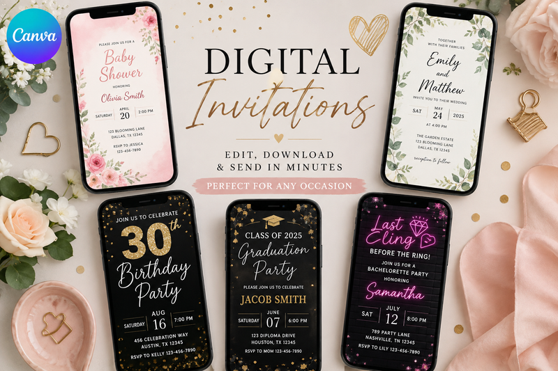 Digital E-vite Invitations