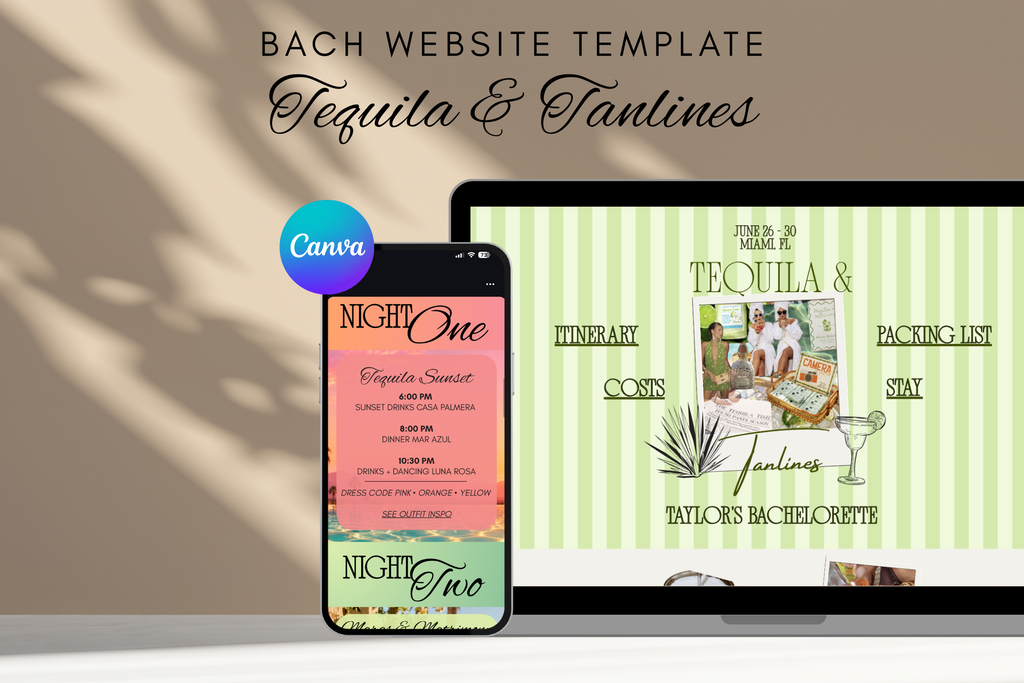 Tequila & Tanlines Bachelorette Website