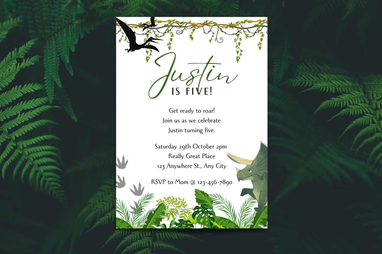 Dinosaur Birthday Invite, Editable Dino Party, Boys Birthday