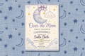 Over the Moon Baby Shower Invitation, Moon and Stars Baby Shower Invite, Celestial Baby Shower, Editable Canva Invitation