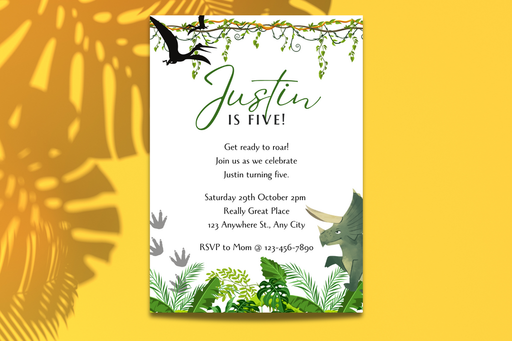 Dinosaur Birthday Invite, Editable Dino Party, Boys Birthday