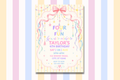 Four Ever Fun 4th Birthday Invitation, Pastel Birthday Invite, Whimsical Fourth Birthday Party, Editable Canva Invitation