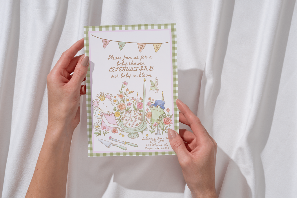 Baby in Bloom Baby Shower Invitation, Garden Party Baby Shower Invite, Floral Baby Shower Invitation, Whimsical Garden Shower, Editable Canva Template