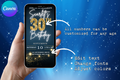 30th Birthday E-Vite Template | Navy & Gold Glitter Editable Canva Invitation