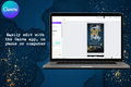 30th Birthday E-Vite Template | Navy & Gold Glitter Editable Canva Invitation