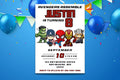 Editable Superheroes Birthday Invitation Template Printable Birthday Party Invitation Kids Party Invite Template Superhero Bday Card