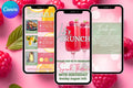 Berry Brunch Birthday E-Vite, Raspberry Brunch Invitation, Pink Birthday Brunch Canva Template, Editable Digital Birthday Invite