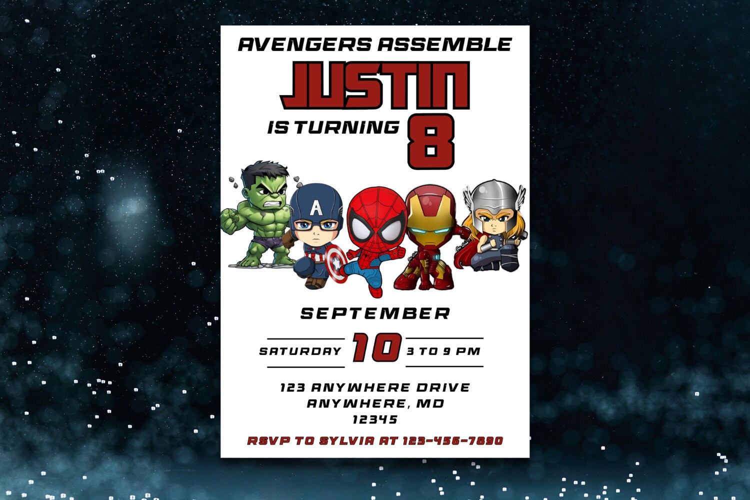 Editable Superheroes Birthday Invitation Template Printable Birthday Party Invitation Kids Party Invite Template Superhero Bday Card