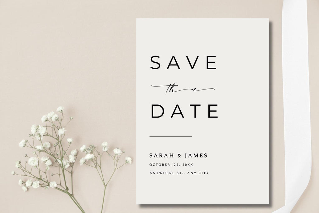 Minimalist Wedding Invitation Template, Modern Wedding Invite, Boho Wedding Invitation, Photo Wedding Invitation, Editable Template