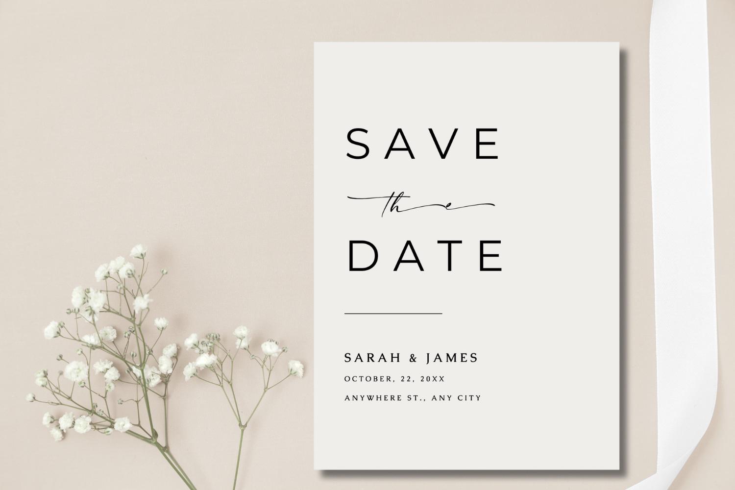 Minimalist Wedding Invitation Template, Modern Wedding Invite, Boho Wedding Invitation, Photo Wedding Invitation, Editable Template