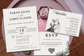 Black & White Wedding Invitation Suite Bundle, Minimalist Canva Wedding Template, Save the Date, RSVP QR Code, Details Card